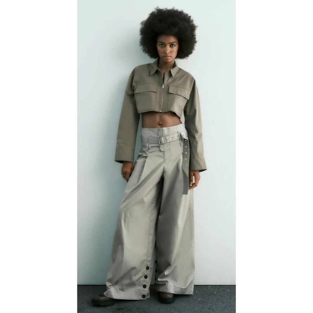 Zara Belted Wide Pants Size XS